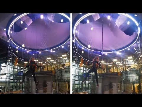 Guy Goes Parachuting In Wind Tunnel