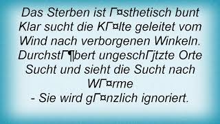 Goethes Erben - Das Sterben Ist ГѓЖ’Г‚В¤sthetisch Bunt Lyrics