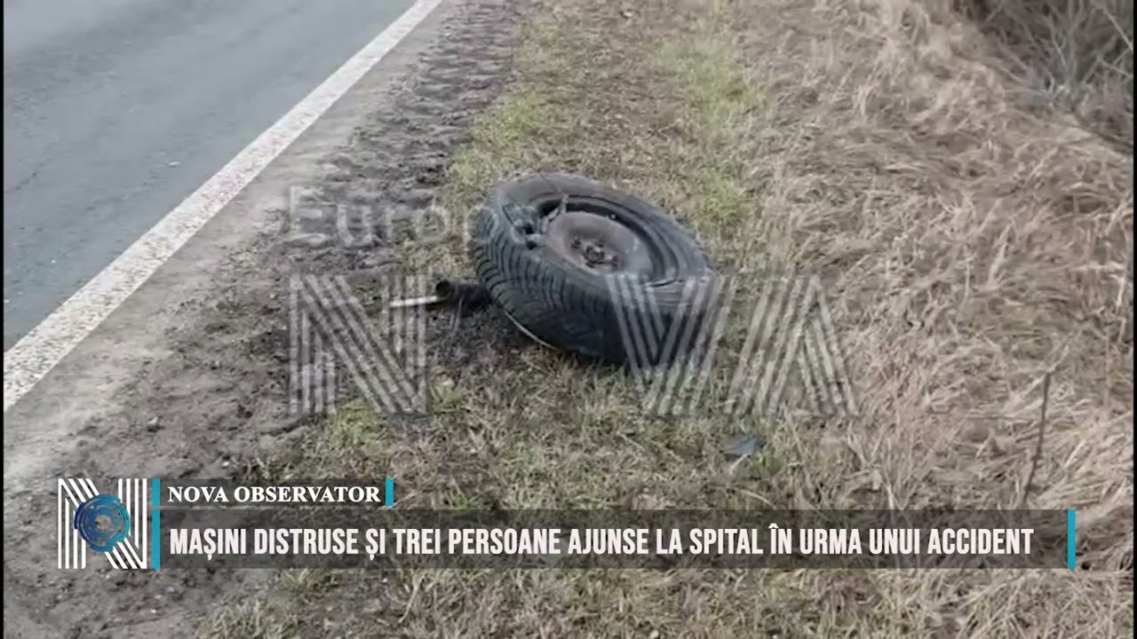 MAȘINI DISTRUSE ȘI TREI PERSOANE AJUNSE LA SPITAL ÎN URMA UNUI ACCIDENT