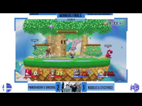 Pwndahbear & Sandbag (Red) vs Noodles & StickyRice (Blue) - Smash 4 Doubles - Winners Finals