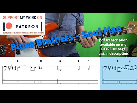 The Blues Brothers - Soul Man (Bass cover with tabs)