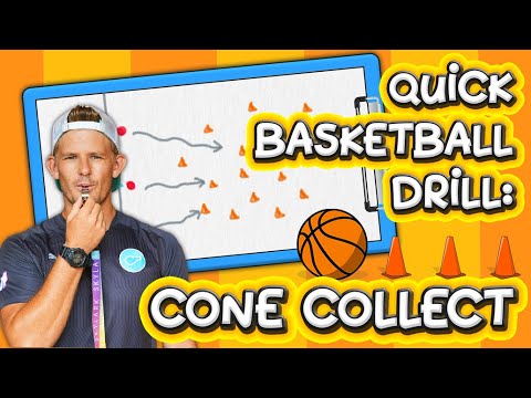 Quick basketball drills: Cone collect (for ages 5-12) 🏀