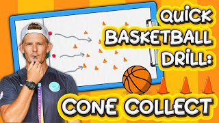 Quick basketball drills: Cone collect (for ages 5-12) 🏀