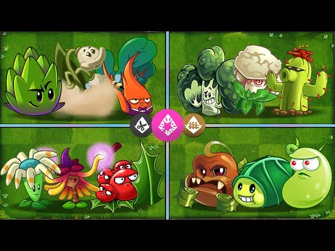 Random 4 Team Plants Reinforce + Enchant + Spear - Who Will Win? - PvZ 2 Team Plants Battlez