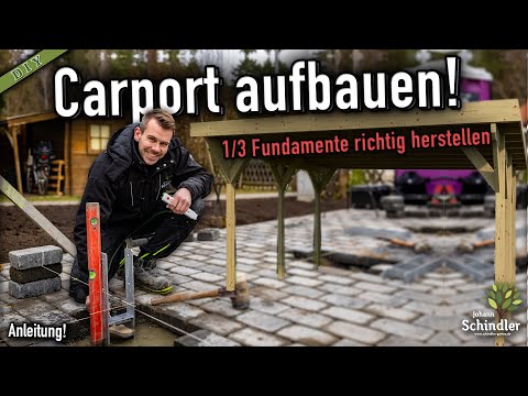 How to build foundations with H-anchors, concrete and measure for a carport [Instructions]