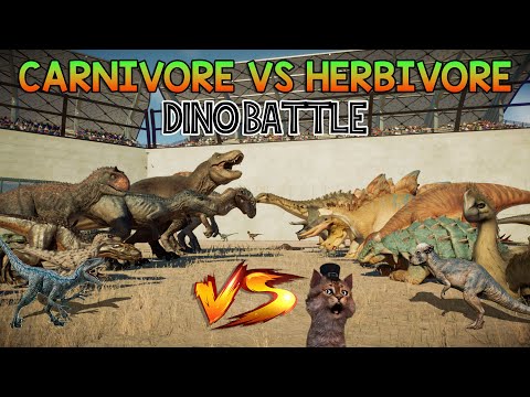 Carnivore VS Herbivore Prehistoric Animals Battle included T-Rex, Indominus Rex, Ankylosaurus