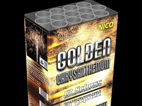 Nico Golden Chrysanthemum - Neuheit 2016 - 13 Schuss Crackling Batterie