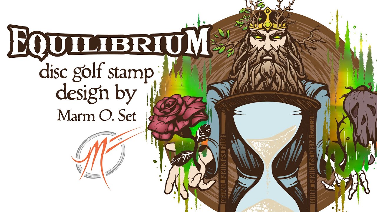 Marm O. Set's DFX LTD Equilibrium disc golf design stamped onto SimonLine Neutron Balance