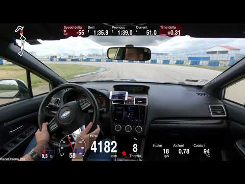 Subaru WRX STi at Euroring on a rainy track day