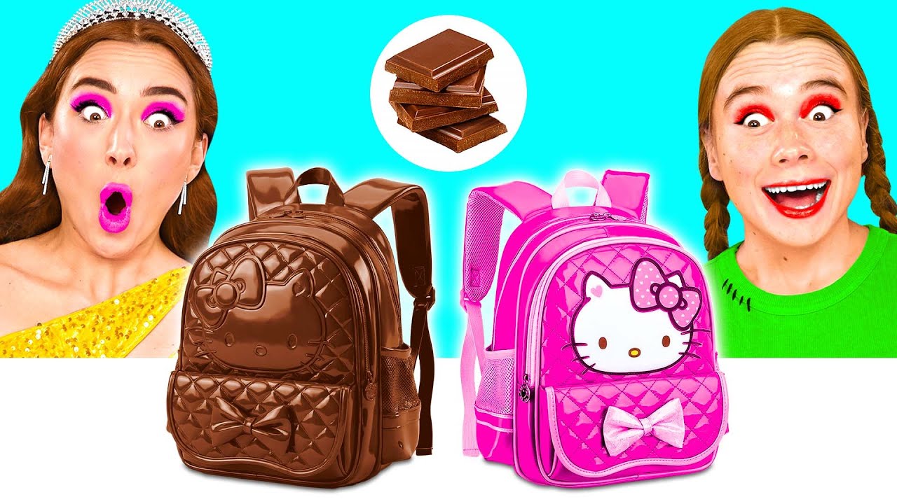 チョコレートの食べ物 vs 本物の食べ物のチャレンジ | キッチンでの面白い状況 BaRaDa Best