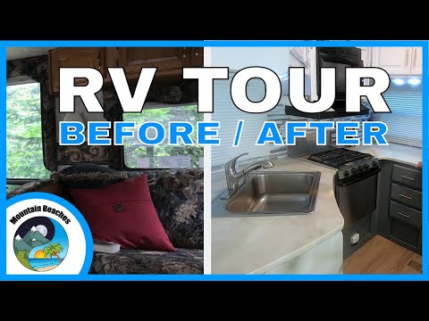 The Reveal: Complete RV Remodel / RV Renovation of 5th Wheel Trailer | Mountain Beaches