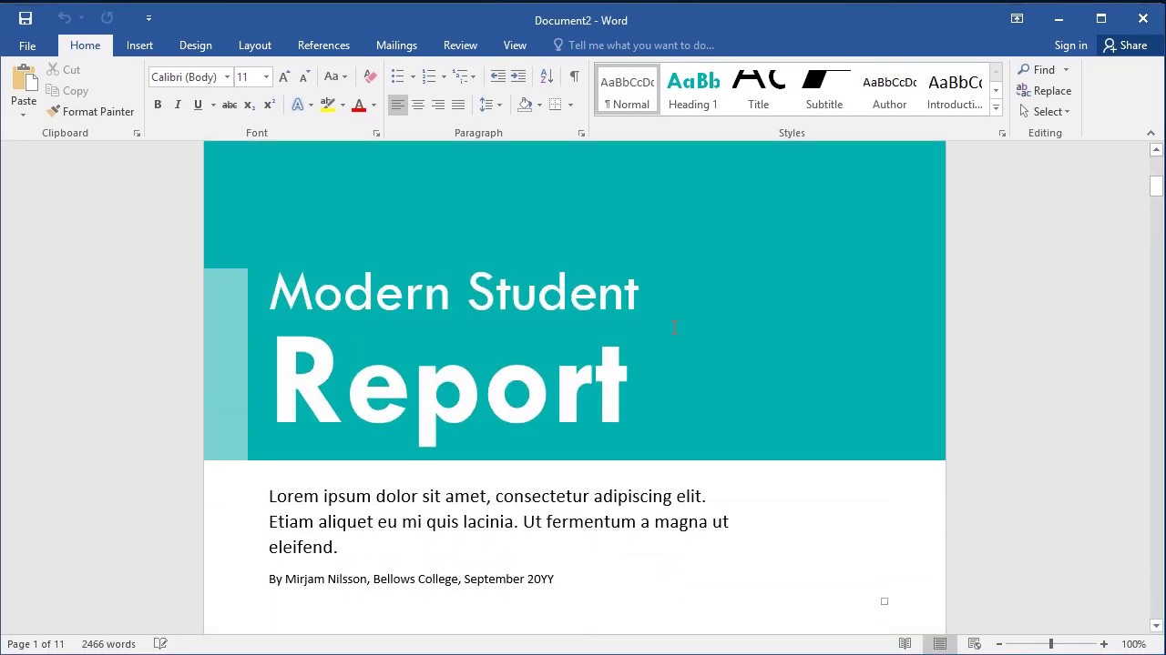 How to create Reports in Word