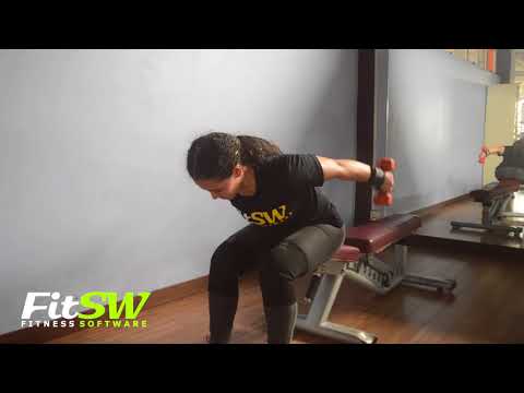 Seated Bent-Over Two-Arm Dumbbell Triceps Extension: Triceps, Arm Exercise Demo How-to