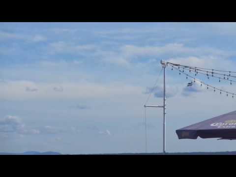 Single prop airplane flying over Venise en Quebec