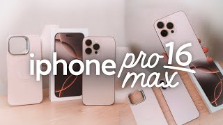 Unboxing iPhone 16 Pro Max & Accessories 🤎 Desert Titanium!