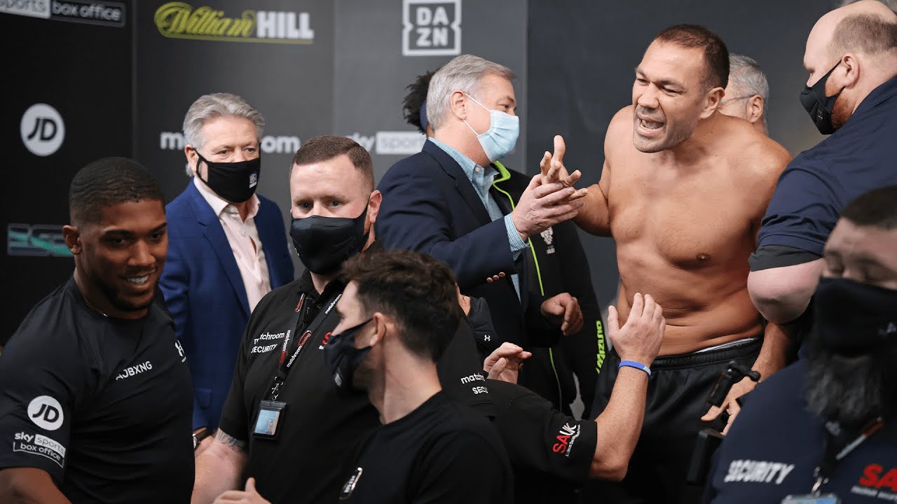 Anthony Joshua feels good after clashing with Kubrat Pulev at feisty weigh-in