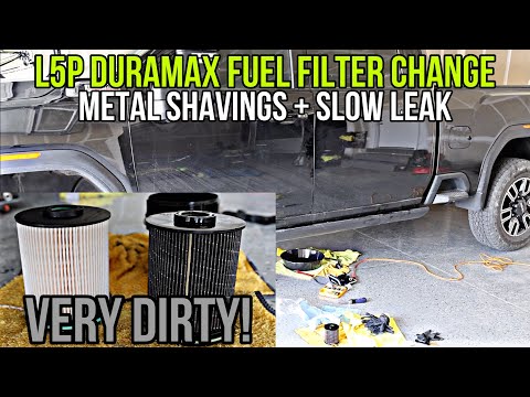 2023 GMC Sierra HD Fuel Filter Change: Notice An Issue And Metal Shavings In Diesel...