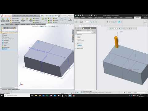 PTC Creo 5.0 vs. DS SolidWorks 2018 (Cut - Extrude)