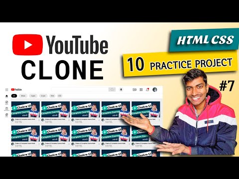 #7 Youtube Clone   | HTML CSS 10 Practice Projects for Beginners | 2023 | Hindi