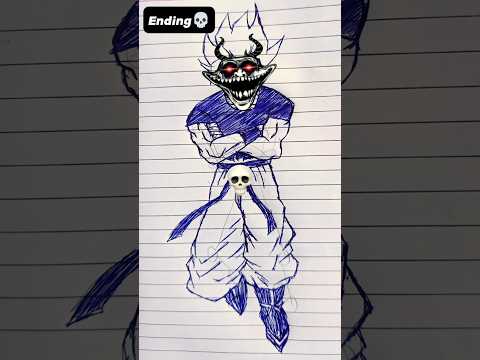 Goku Super Saiyan ☠️ Speed Drawing StickMan Dragonball 😳#shorts #anime #drawing #goku #dragonball
