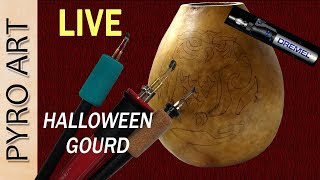 Pyrography: Halloween Gourd Wood Burning!