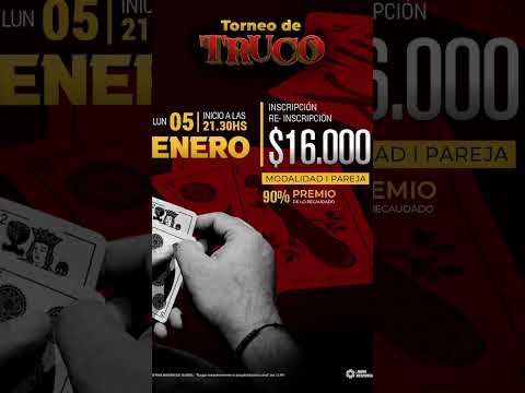 Lunes 05/01/26. 21:30 hs. Goya, Prov. de Corrientes. #locosxeltruco #truco #trucoargentino