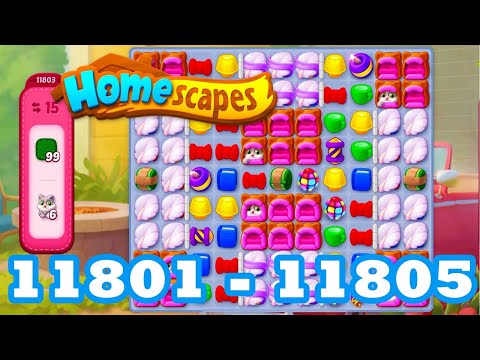 Homescapes Level 11801 - 11805 HD 3 - match puzzle Gameplay | android | IOS | 11802 | 11803 | 11804