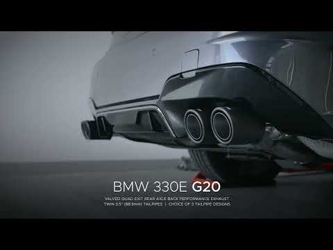 BMW 330e G20 PHEV Hybrid Exhaust Upgrade Sound - Quad Exit Venom NonValved Box Delete by Cobra Sport