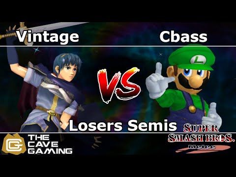 Vintage (Marth) VS. Cbass (Luigi) Losers Semis - The Cave Melee Singles