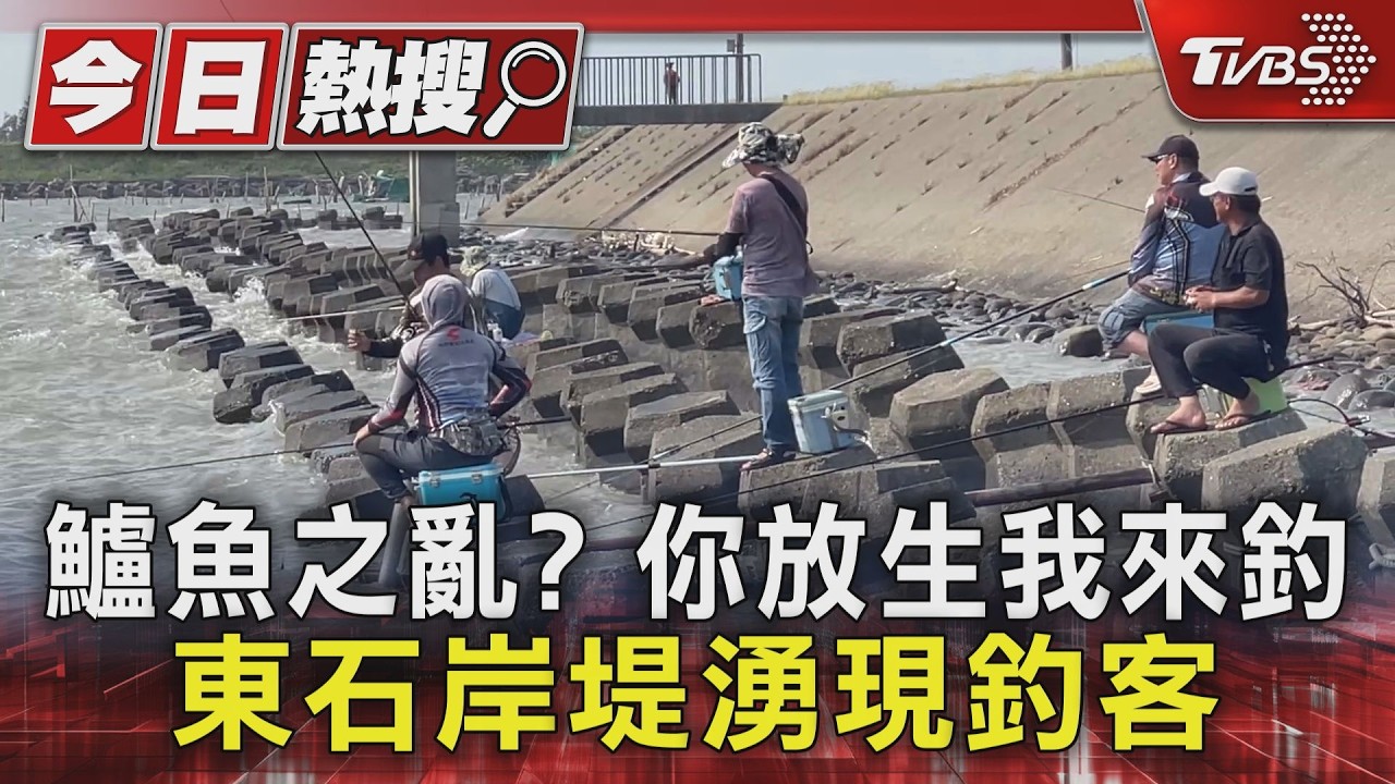 影音/嘉義東石湧百人搶釣鱸魚! 放生團體前腳放 後腳全被釣光