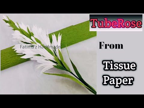 Tube Rose/How to make Tube Rose From Tissue Paper/Paper Flower/Diy/Fatima'z Handmade