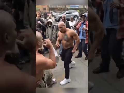 Mike Tyson and Shanon Brigh 2 friends fighting in the street