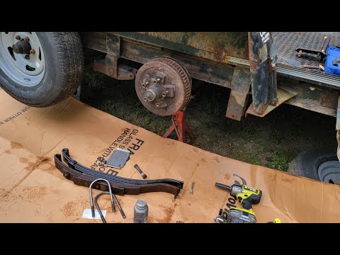 How to replace broken leaf slipper springs on a car trailer