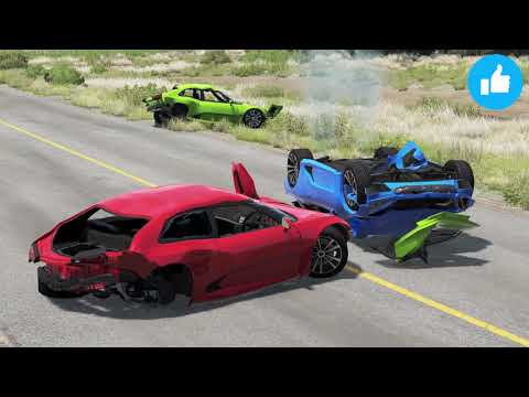 Reverse Cars vs Giant Bulge – BeamNG.Drive