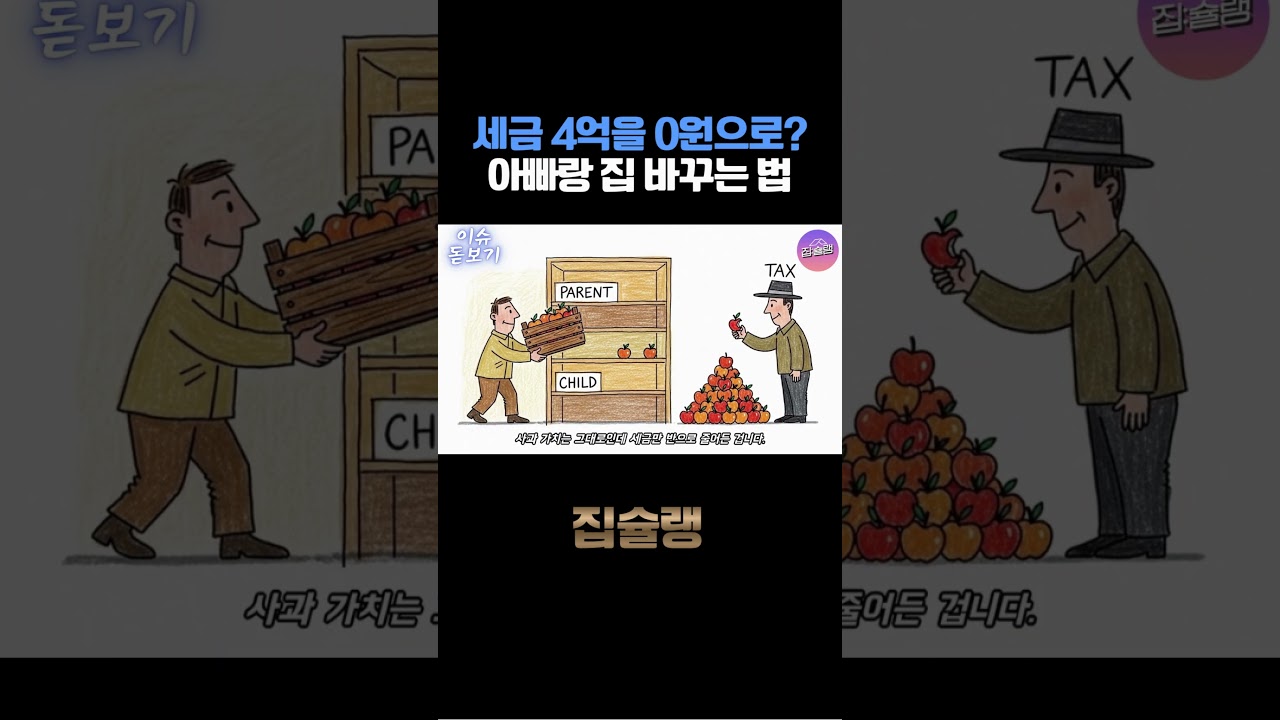 세금 4억을 0원으로? 아빠랑 집 바꾸는 법