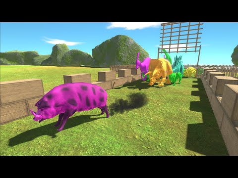 Race to get to eat PINK PIG #3 | Animal Revolt Battle Simulator