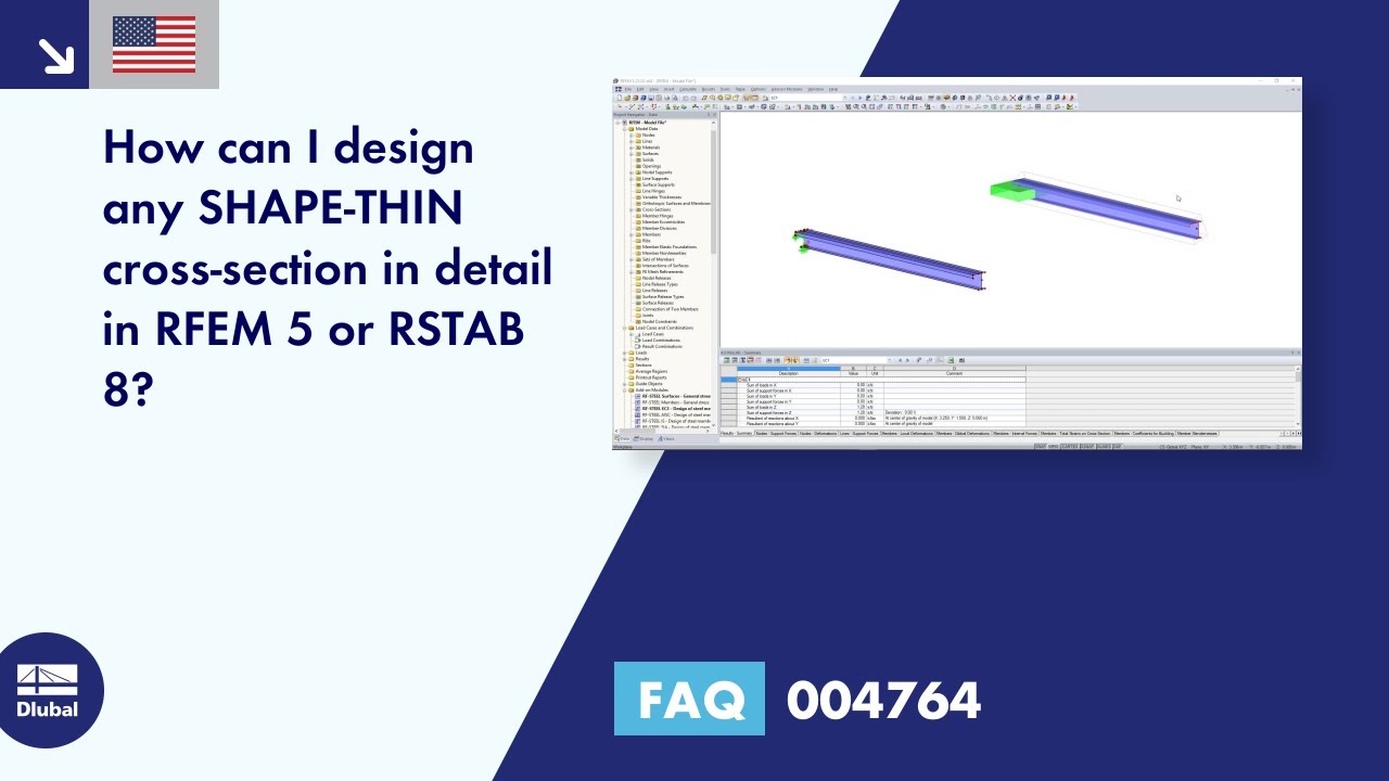 [EN] FAQ 004764 | How can I design any SHAPE‑THIN cross-section in detail in RFEM or RSTAB ...