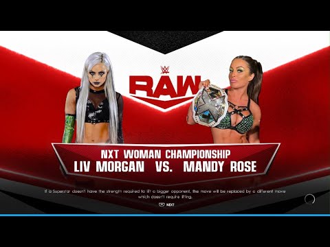 WWE 2K22 Liv Morgan vs Mandy Rose NXT Woman Champion