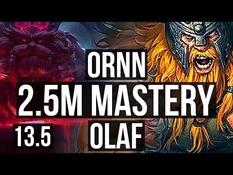 ORNN vs OLAF (TOP) | 2.5M mastery, 9/2/14, 800+ games, Dominating | KR Master | 13.5