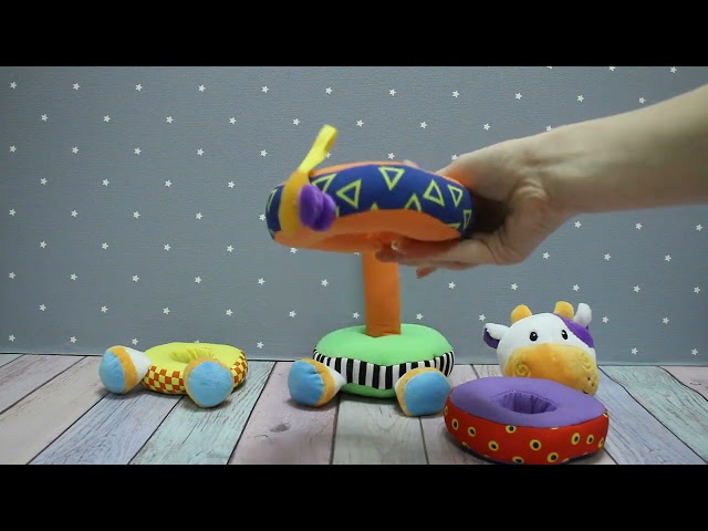 Пирамидка BUBURU Baby Коровка мягкая  - видео