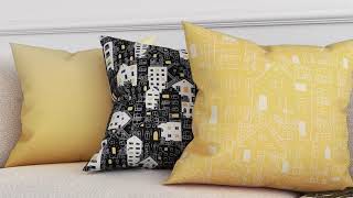 Декоративная подушка «939378» серебристый, кирпичный — видео о товаре