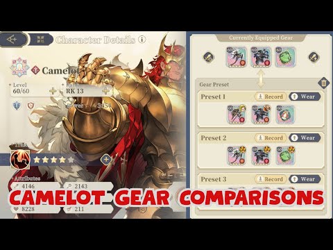 CAMELOT GEAR COMPARISONS - IS MORE HP BETTER? [SWORD OF CONVALLARIA]
