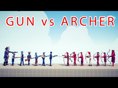 GUN Team vs ARCHER Team - Totally Accurate Battle Simulator TABS