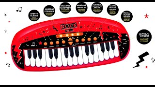 Pianko ROCK STAR 31 kláves plast 46cm na baterie se zvukem, světlem v krabici 52x24x8cm