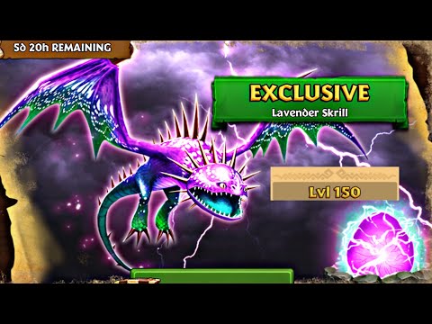 LAVENDER SKRILL Max Level 150 Titan Mode - Exclusive Skrill - Dragons: Rise of Berk