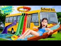 Building a Water Park Inside My School Bus | Water Park in a School Bus!
