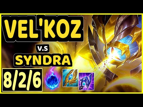 BRUCER (VEL'KOZ) vs SYNDRA - 8/2/6 KDA MID GAMEPLAY - BR