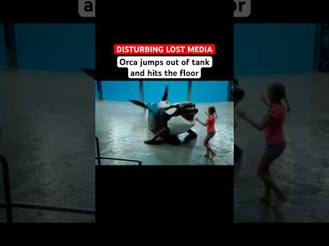Orca at SeaWorld jumps out of tank and hits the floor #killerwhale #whale