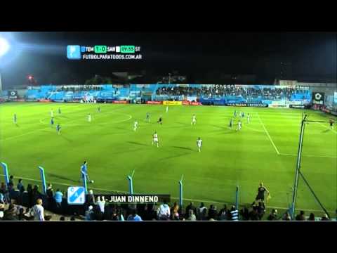 Gol de Dinenno. Temperley 1 - Sarmiento 0. Fecha 2. Torneo Primera B Nacional 2014. FPT