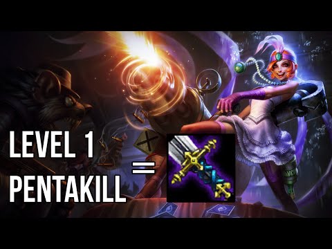 Jinx Level 1 Pentakill -- 2 min BF Sword